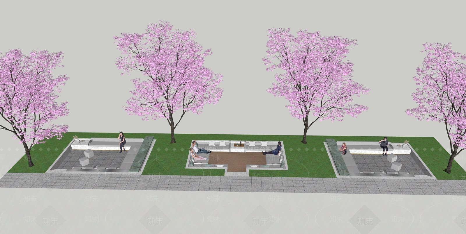 现代下沉卡座SU模型下载【ID:1147634156】