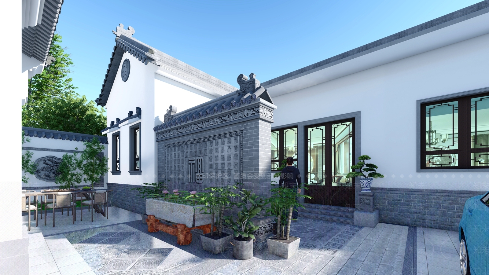 中式四合院SU模型下载【ID:1147634406】