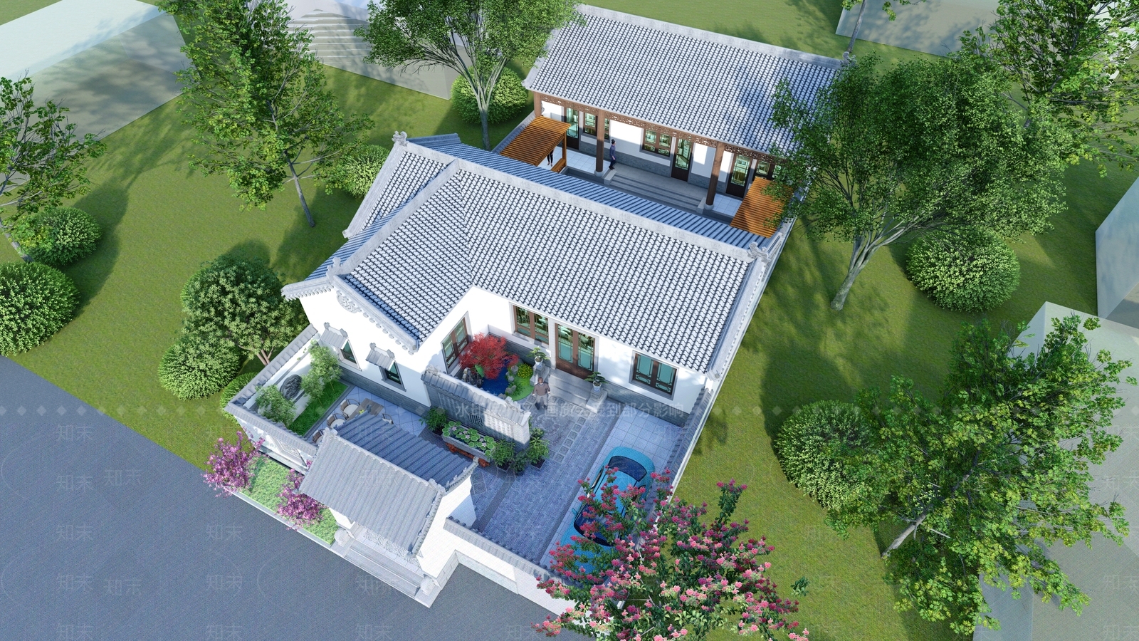 中式四合院SU模型下载【ID:1147634406】