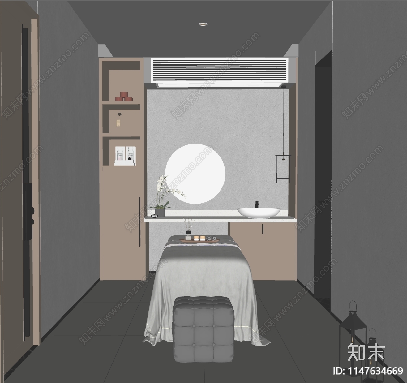 现代美容spa店SU模型下载【ID:1147634669】