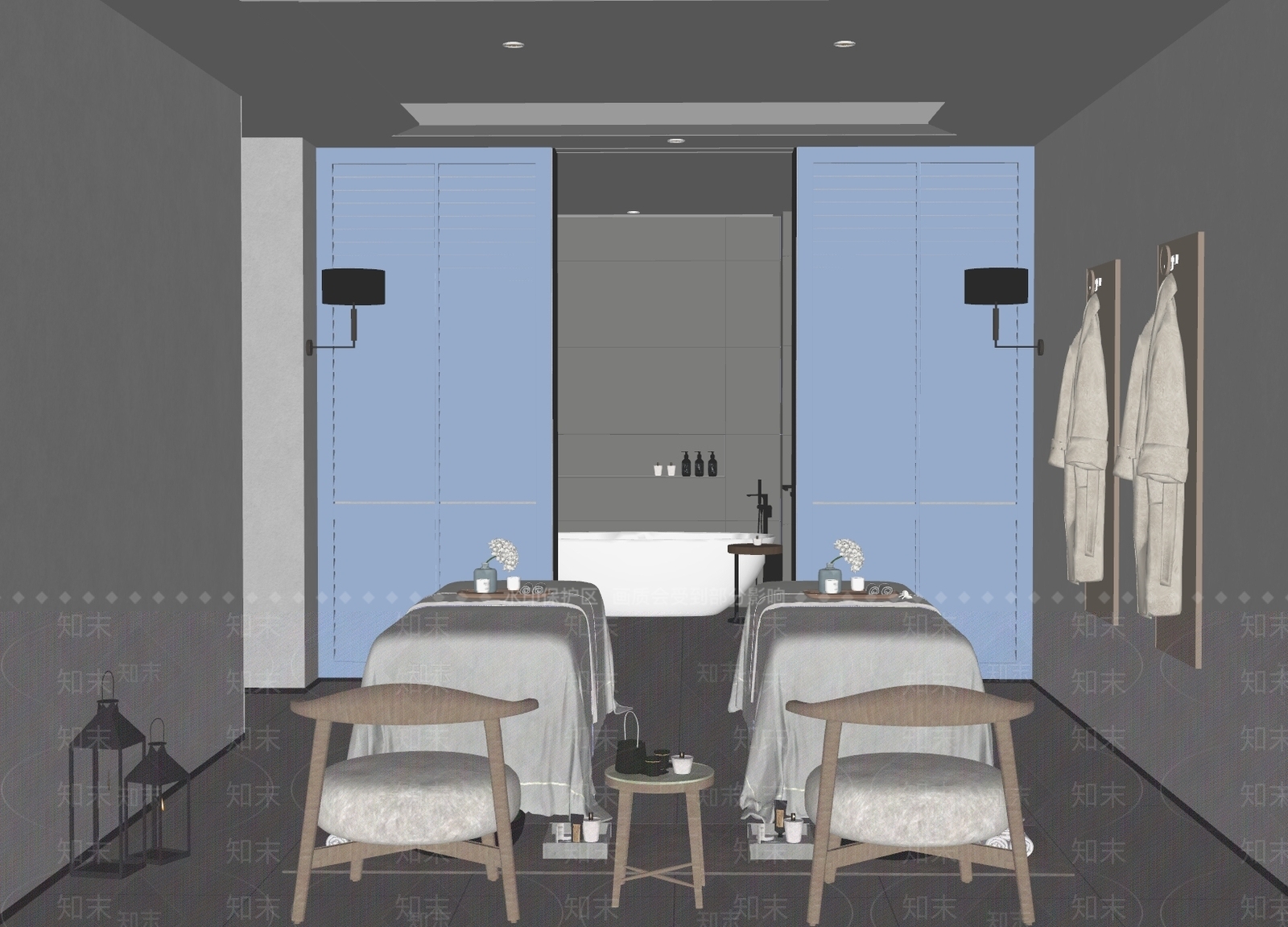 侘寂美容spa店SU模型下载【ID:1147635157】