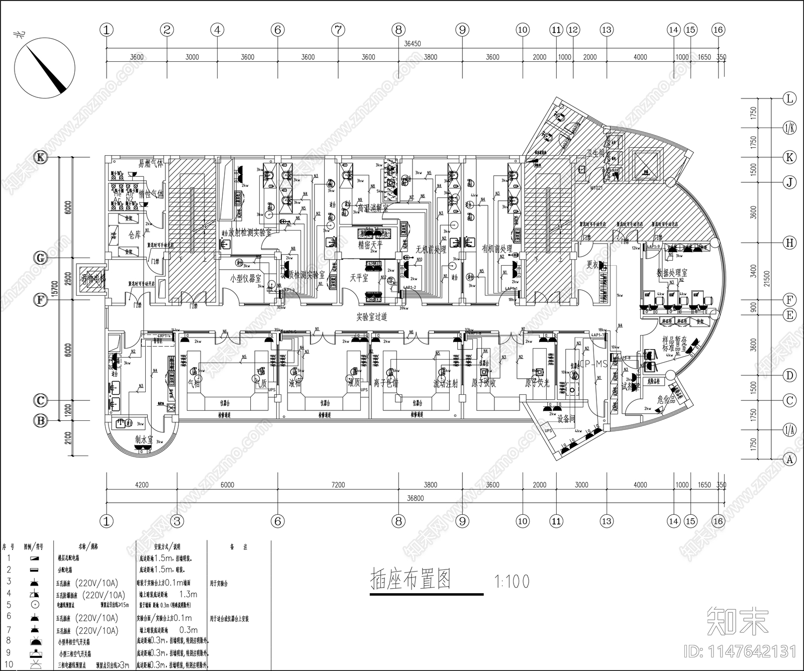 物理化学检验检测实验室cad施工图下载【ID:1147642131】