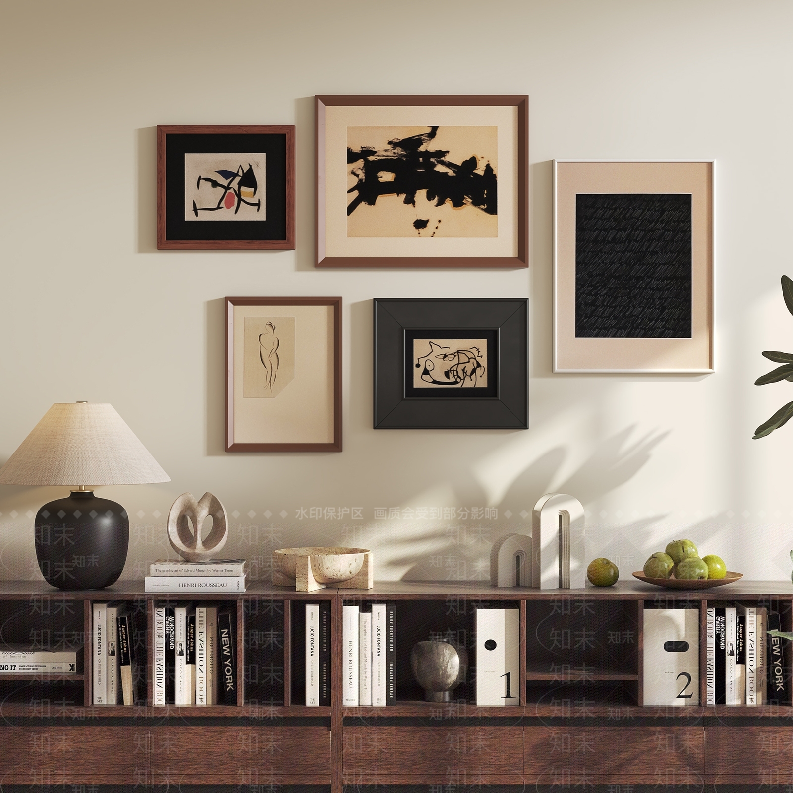 北欧中古风装饰画3D模型下载【ID:1147643069】