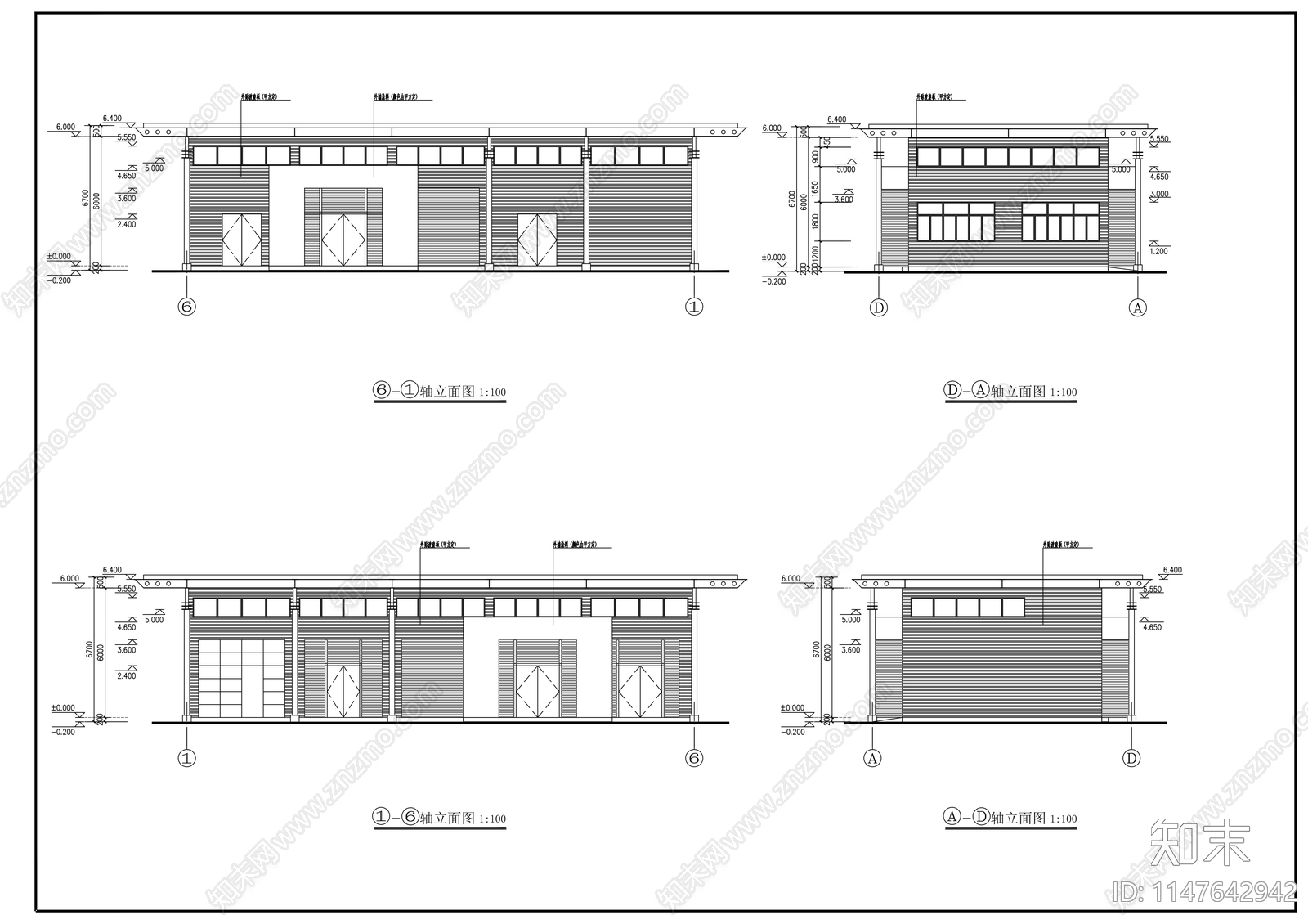 奔驰4s店建筑图cad施工图下载【ID:1147642942】