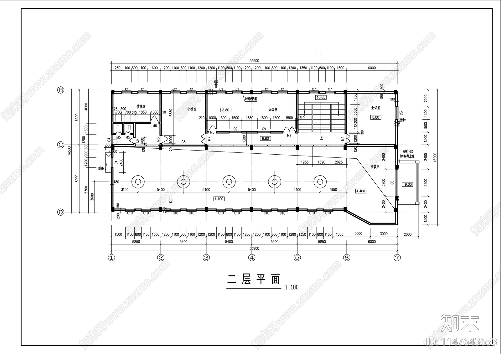 某泵站主厂房建筑cad施工图下载【ID:1147643653】