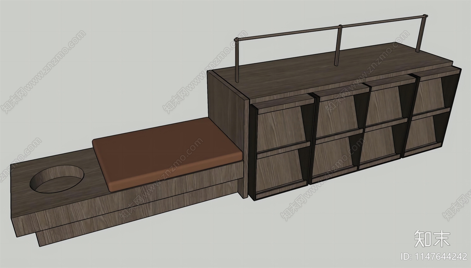 中式休闲坐凳SU模型下载【ID:1147644242】