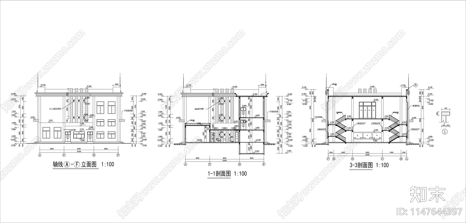 厂职工餐厅建建筑cad施工图下载【ID:1147644397】