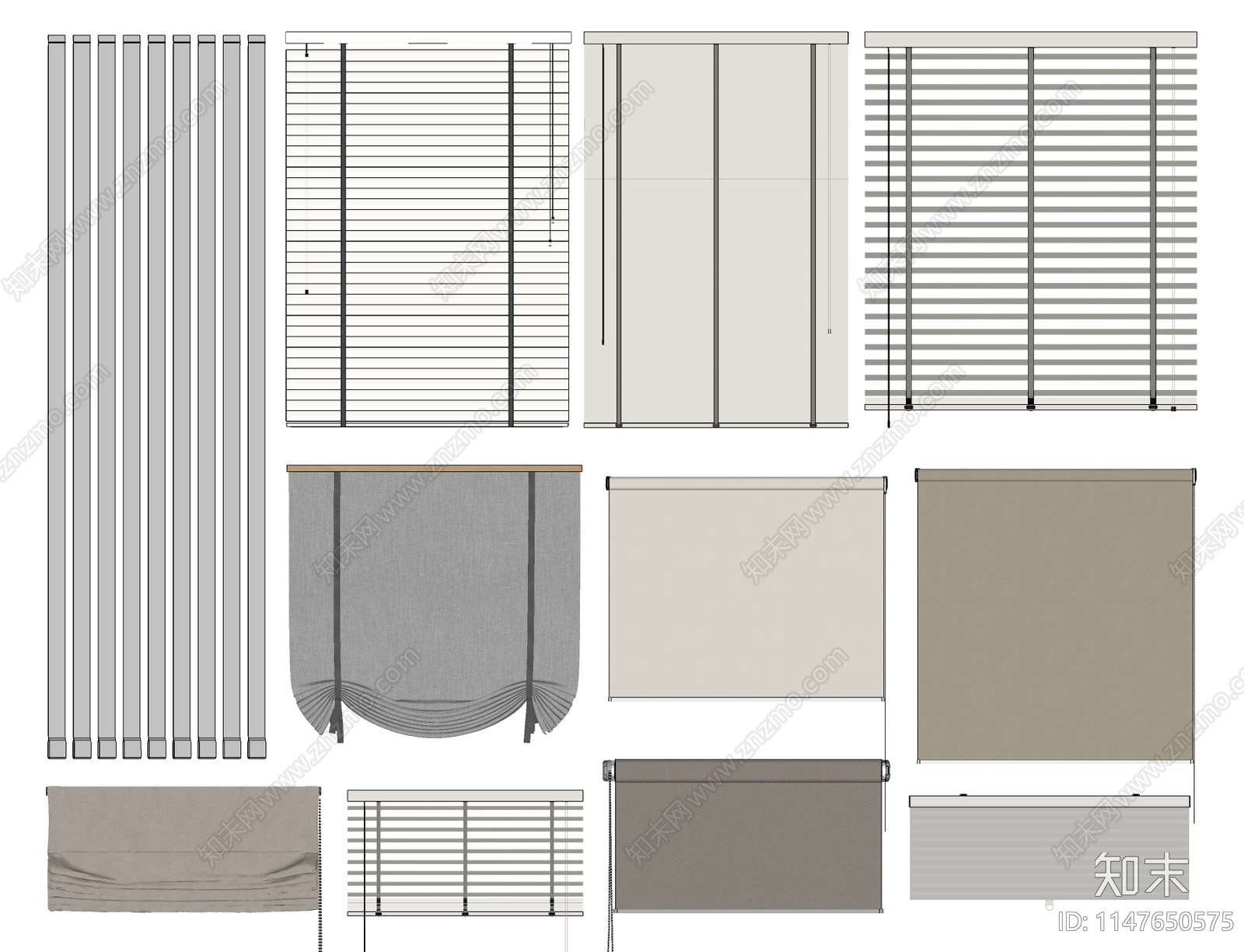 现代百叶帘SU模型下载【ID:1147650575】