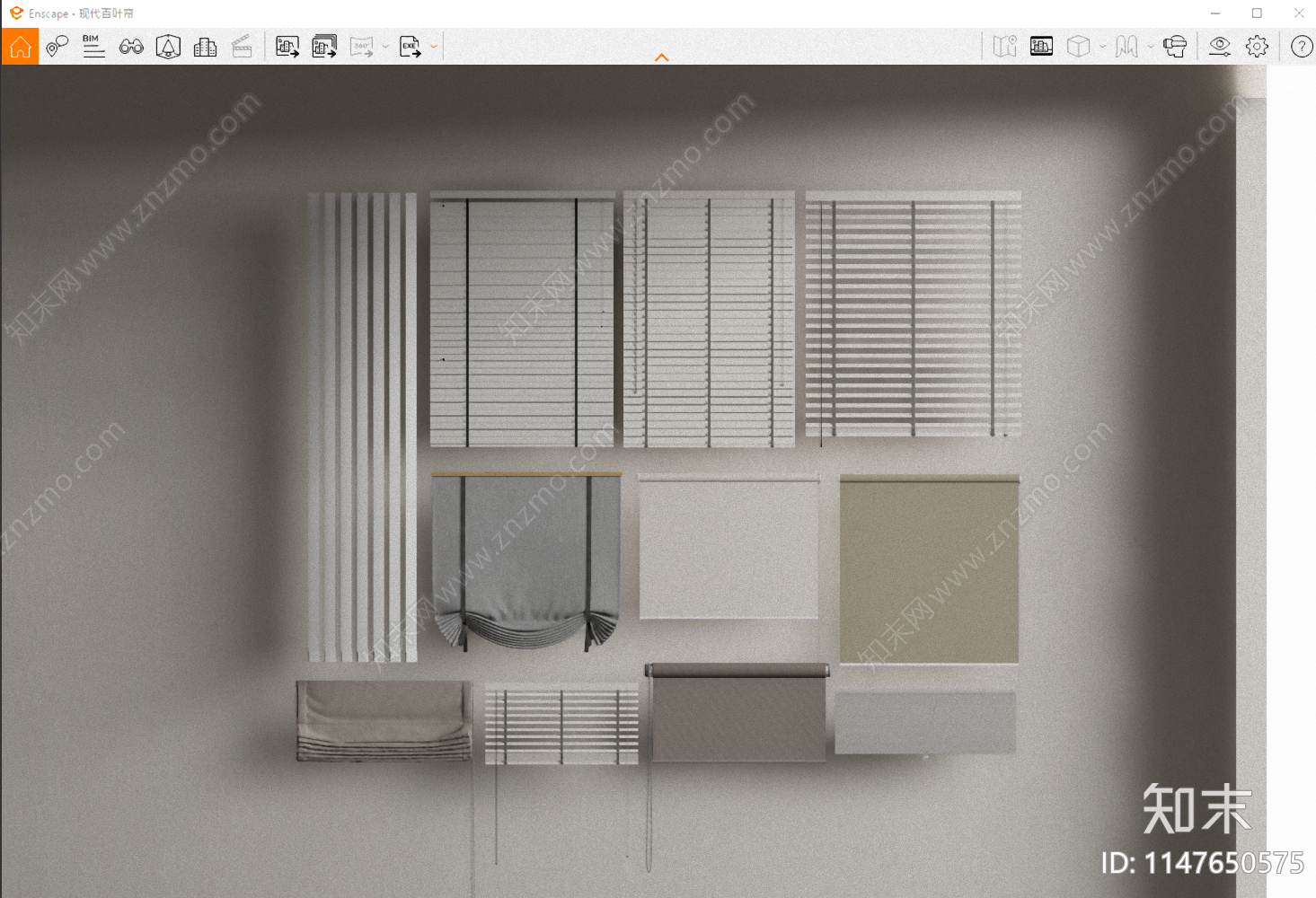 现代百叶帘SU模型下载【ID:1147650575】