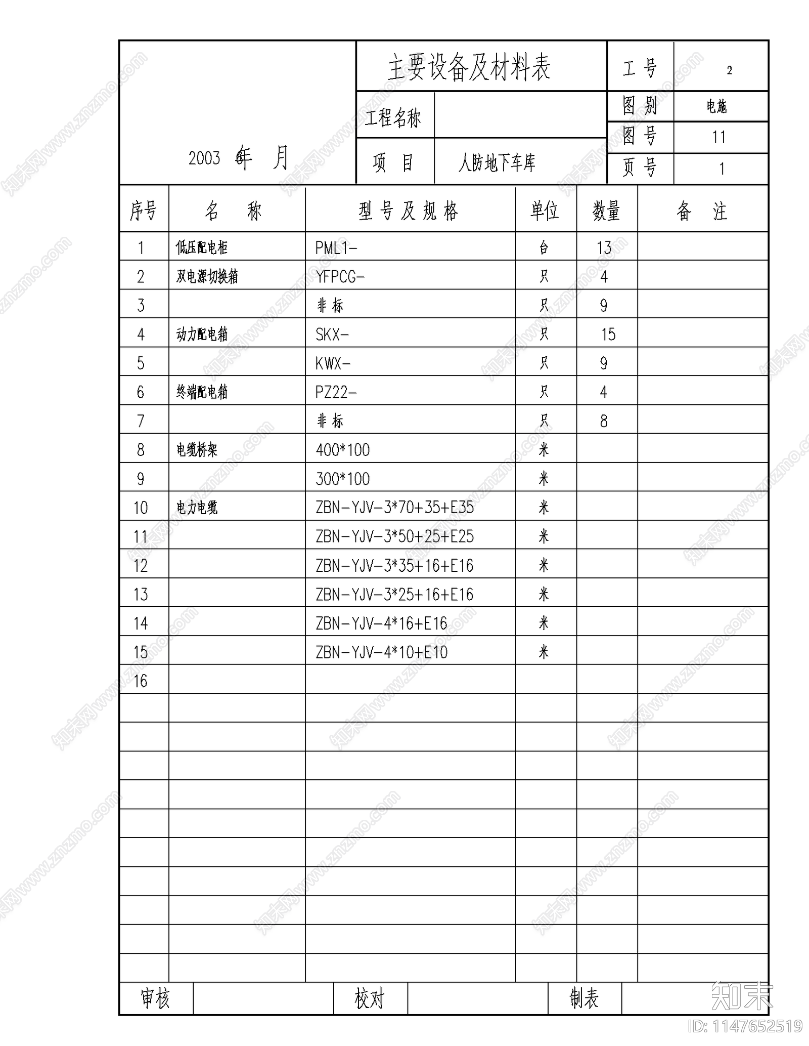 地下汽车库电气cad施工图下载【ID:1147652519】