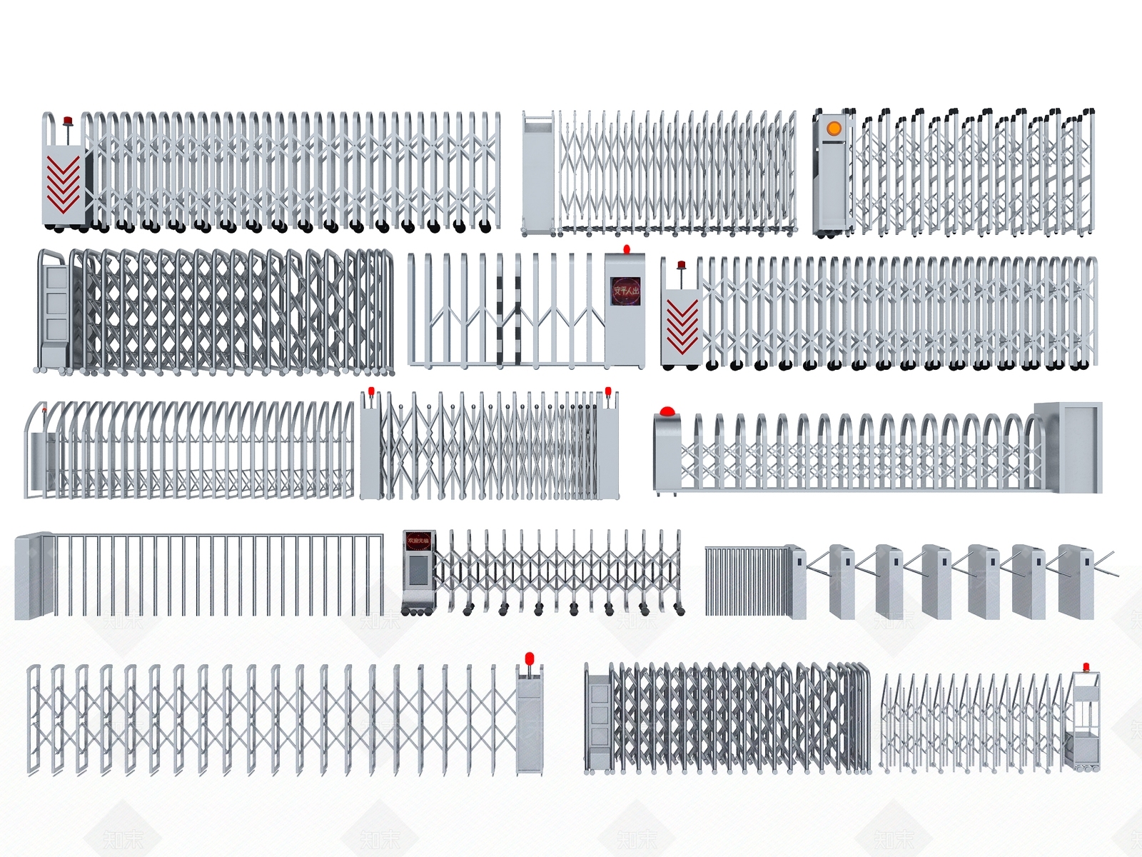 现代伸缩门3D模型下载【ID:1147654860】