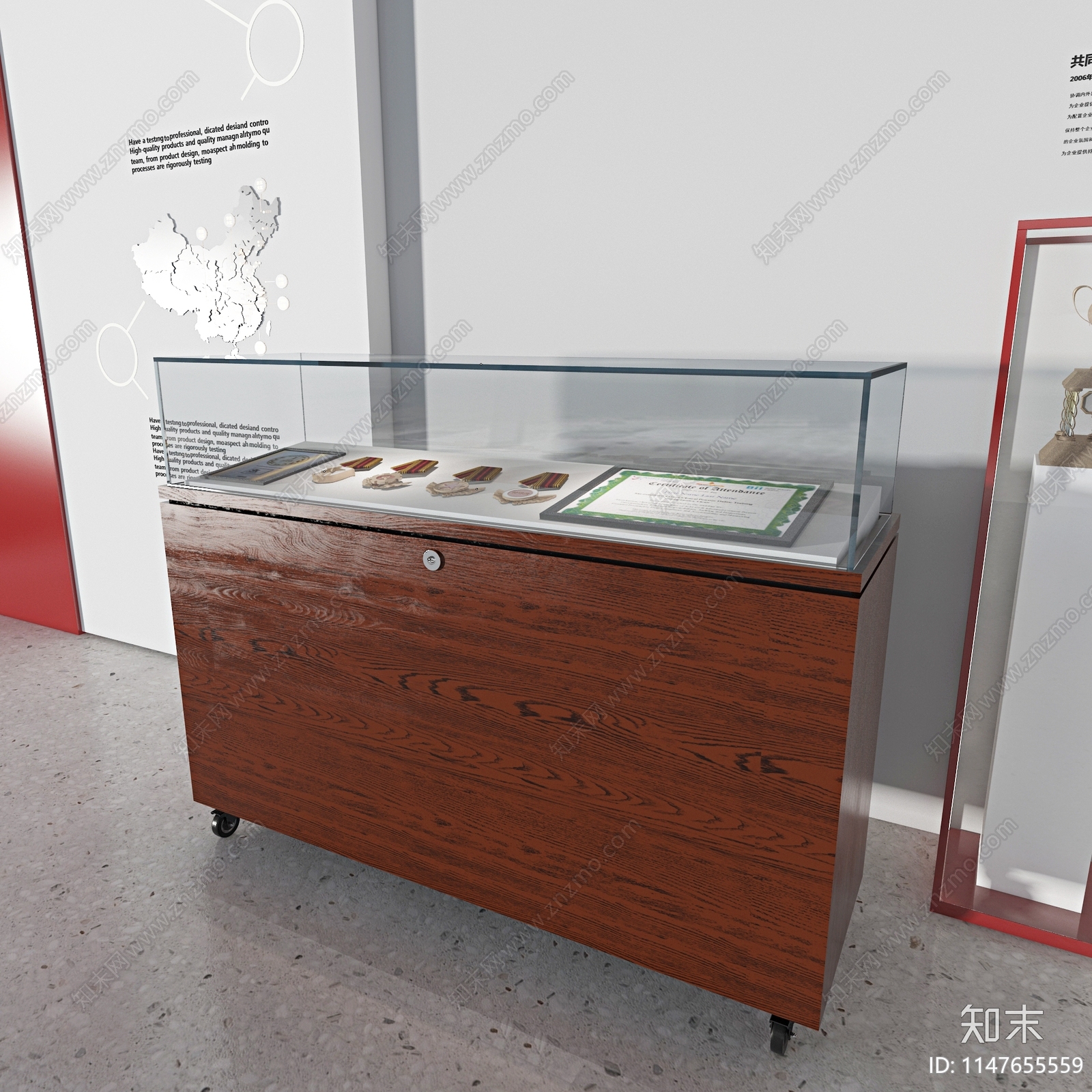 中式珠宝展柜3D模型下载【ID:1147655559】