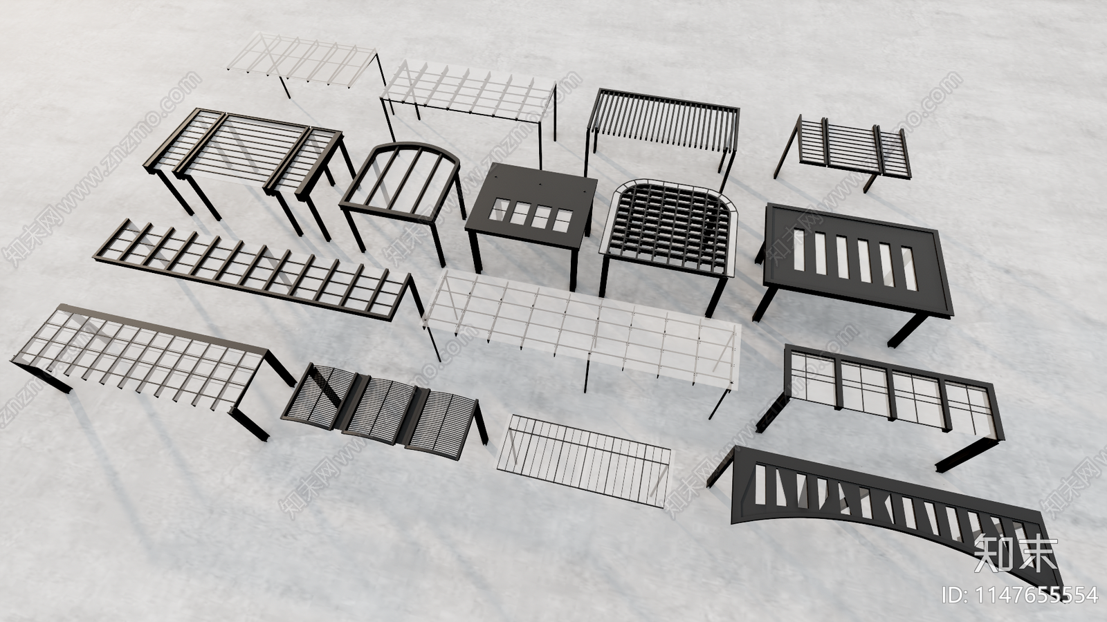 遮阳棚3D模型下载【ID:1147655554】