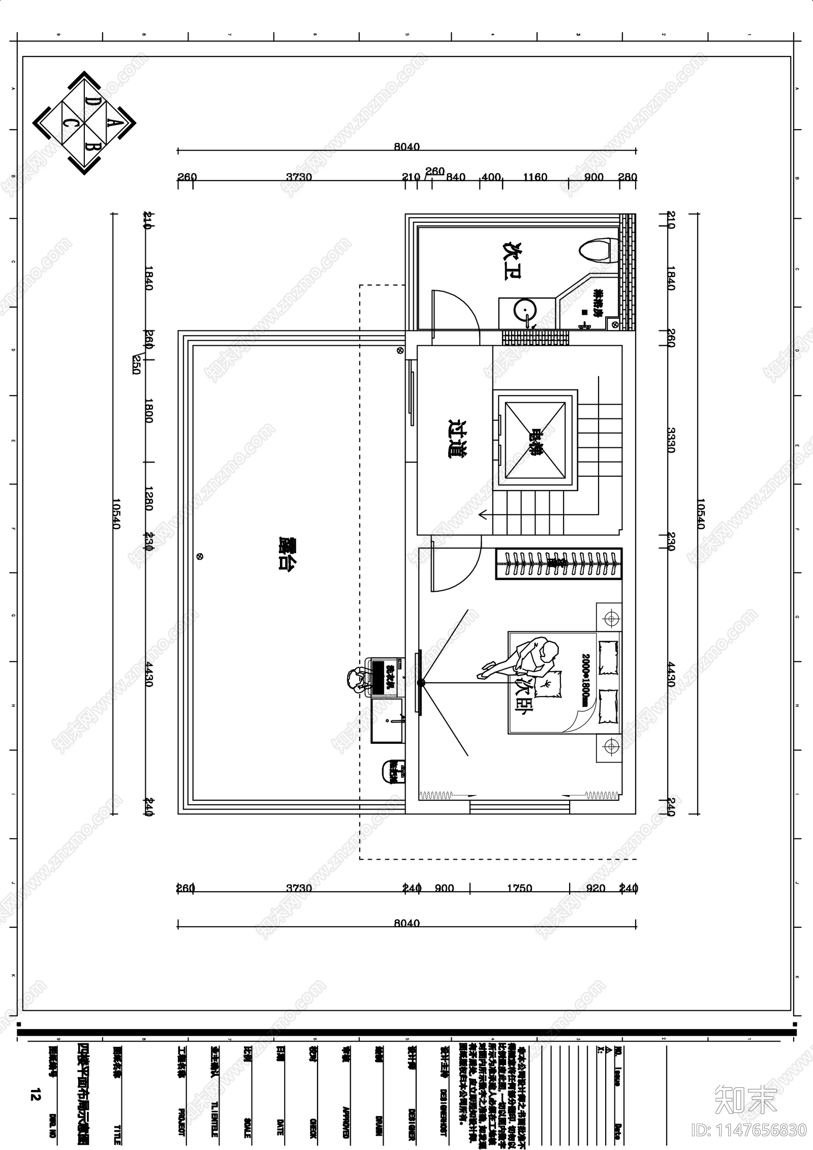 别墅室内cad施工图下载【ID:1147656830】