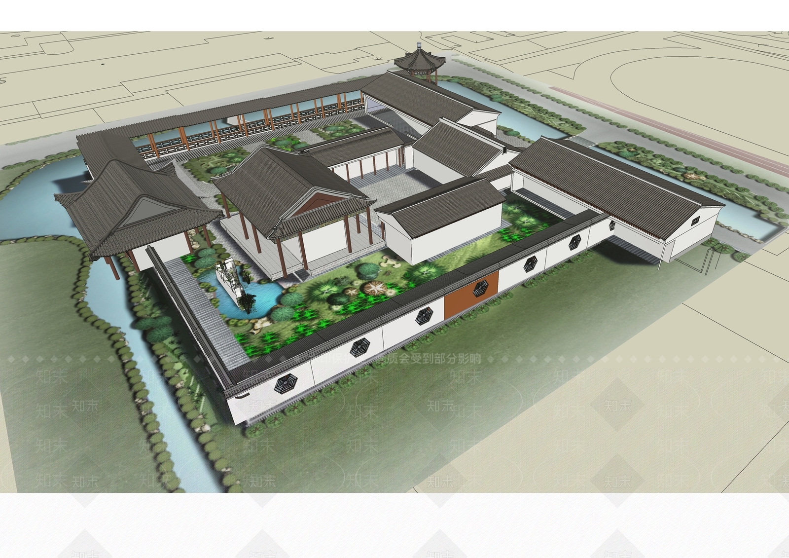 中式古书院SU模型下载【ID:1147660413】