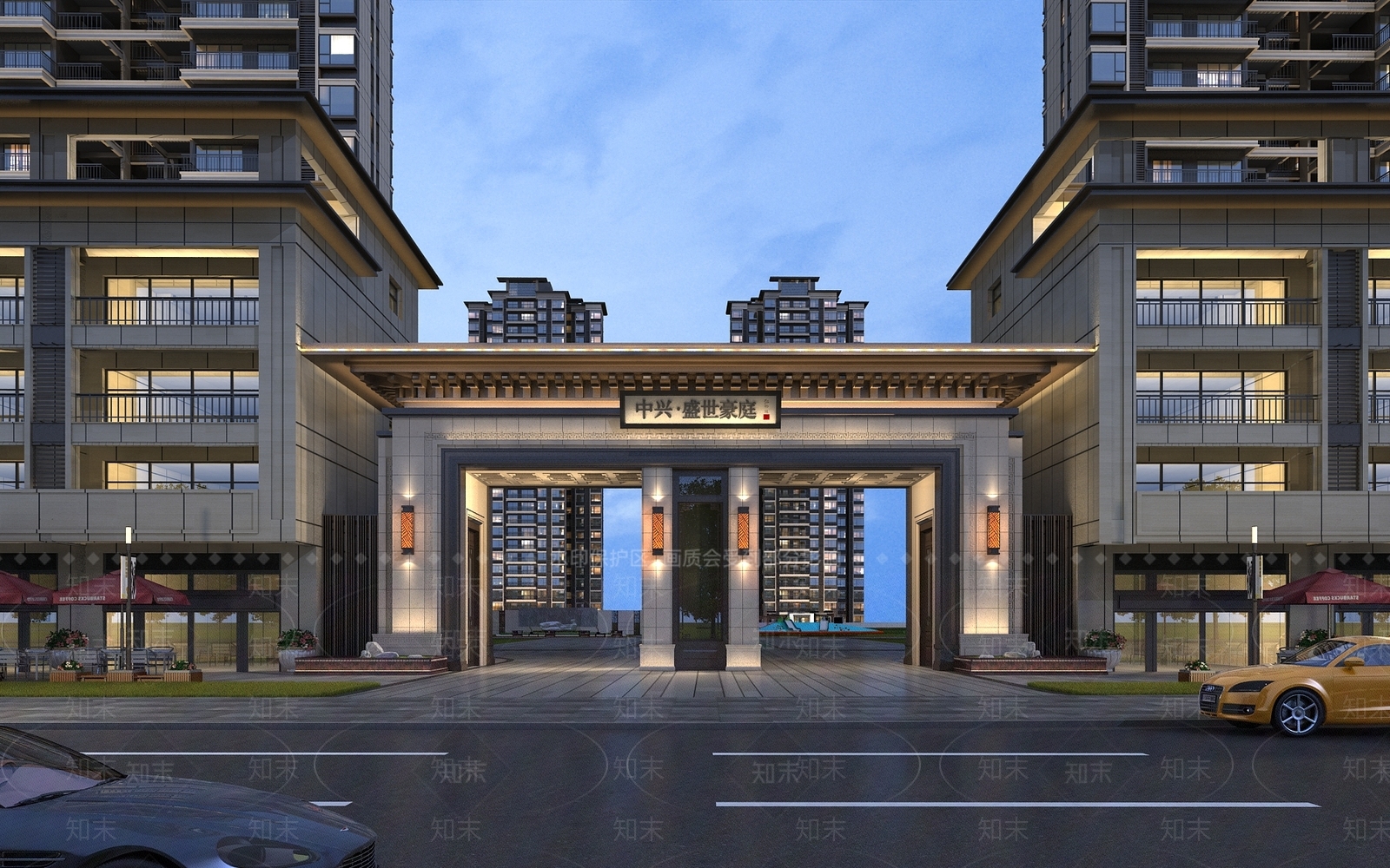 新中式入口大门3D模型下载【ID:1147661326】