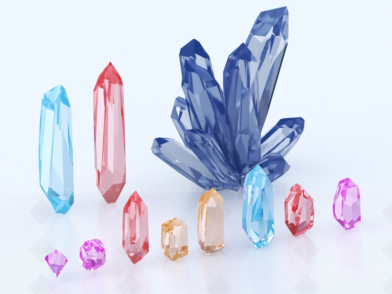 现代水晶3D模型下载【ID:1147663393】