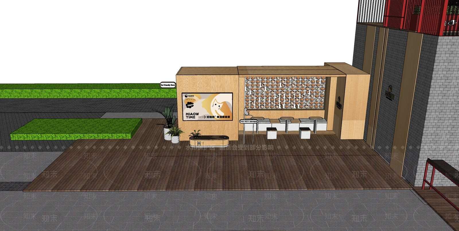 现代宠物咖啡店SU模型下载【ID:1147664232】