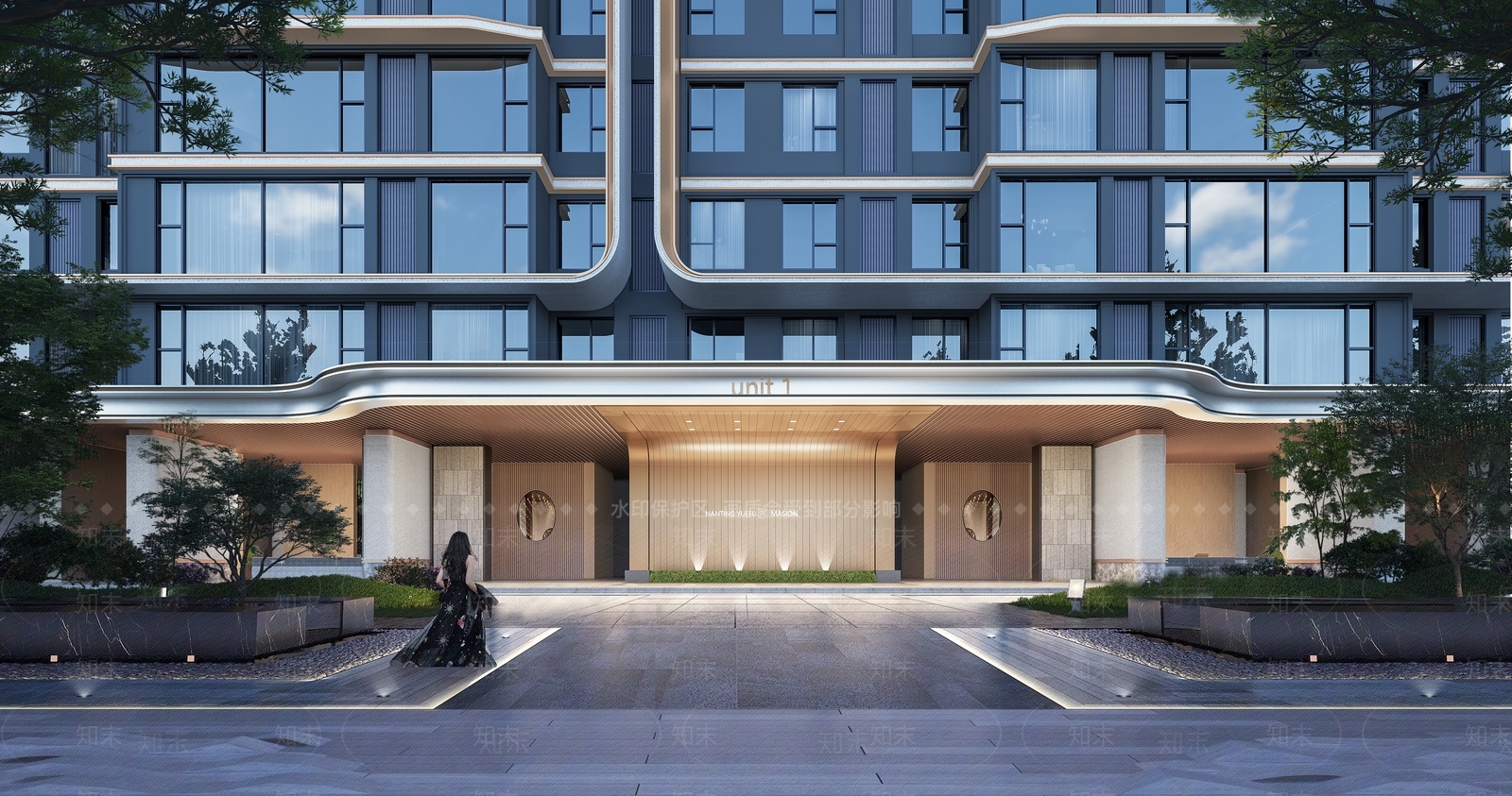 现代小区入户大门SU模型下载【ID:1147668974】