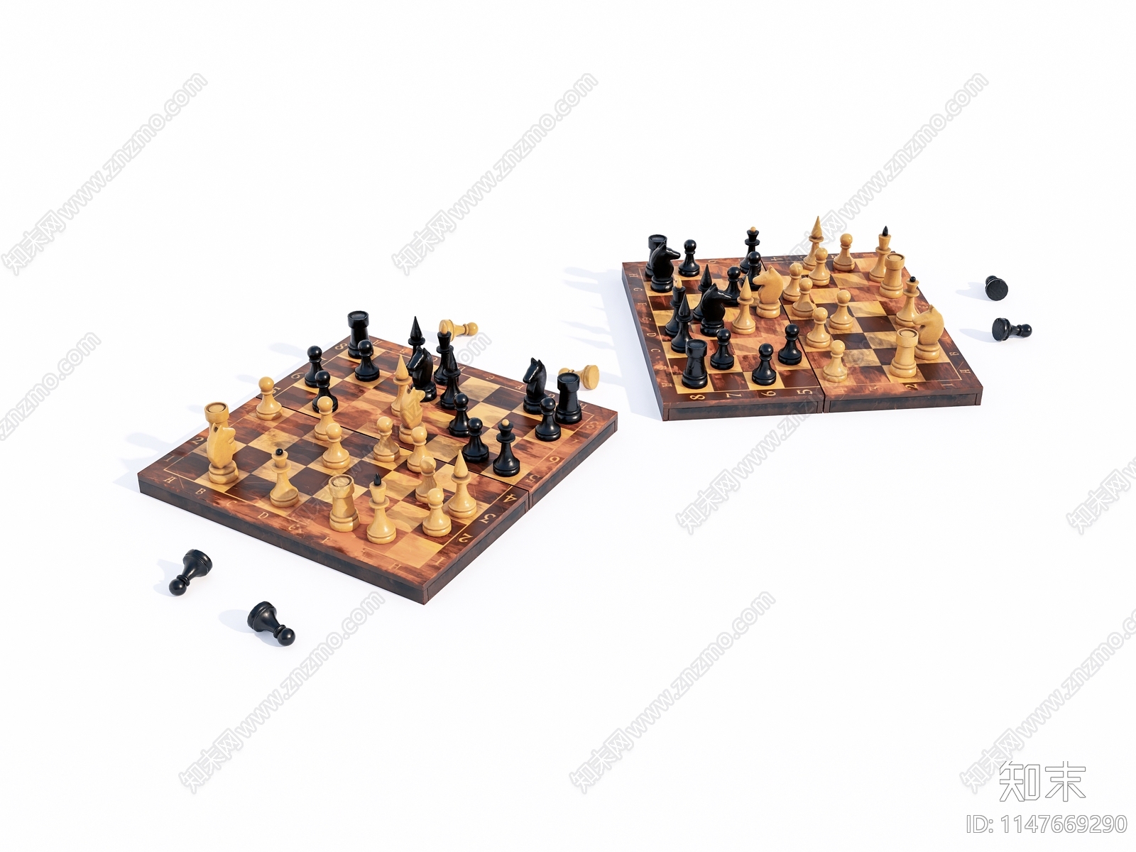 中式老旧棋盘3D模型下载【ID:1147669290】