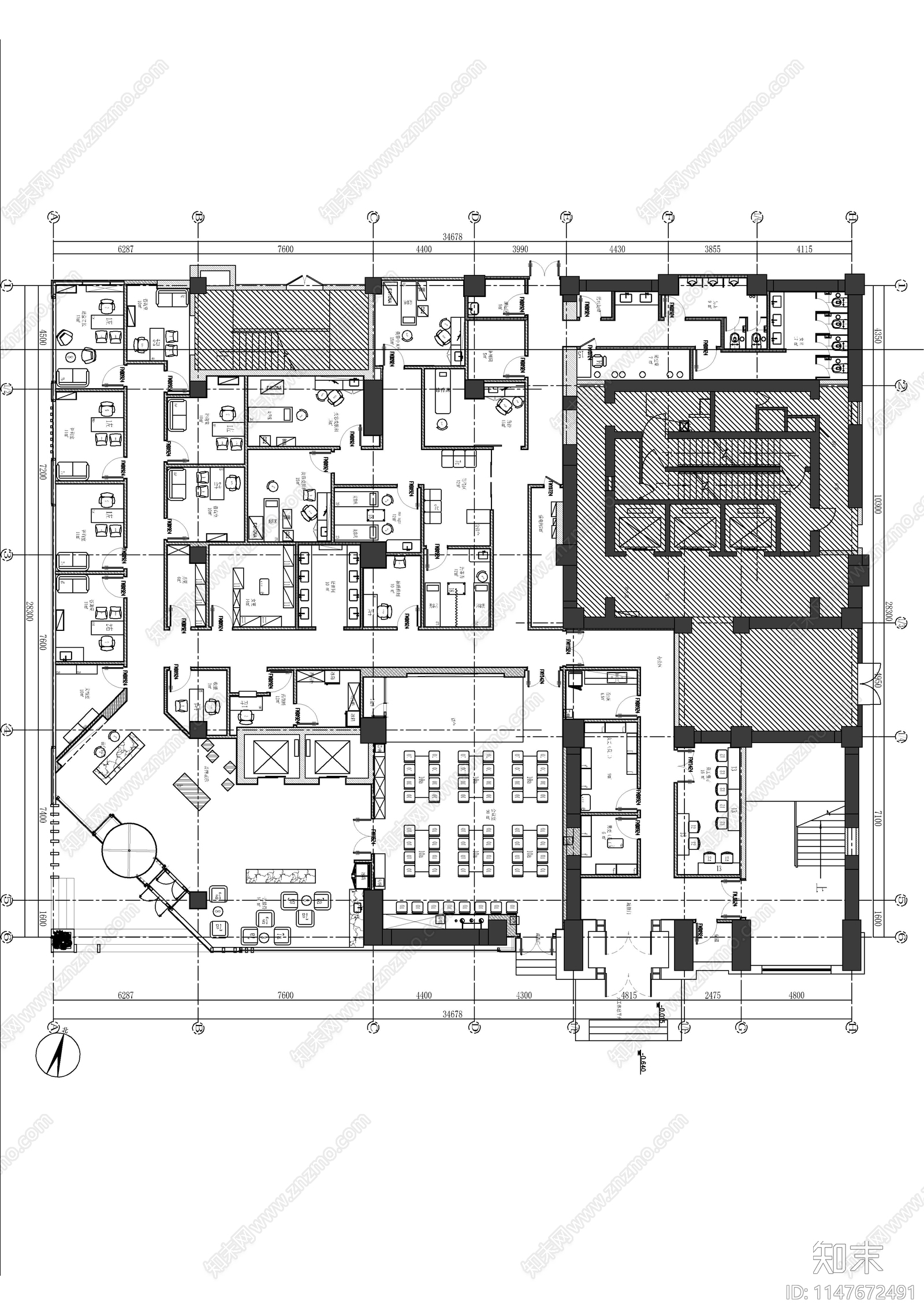 上海医美沈阳分院cad施工图下载【ID:1147672491】