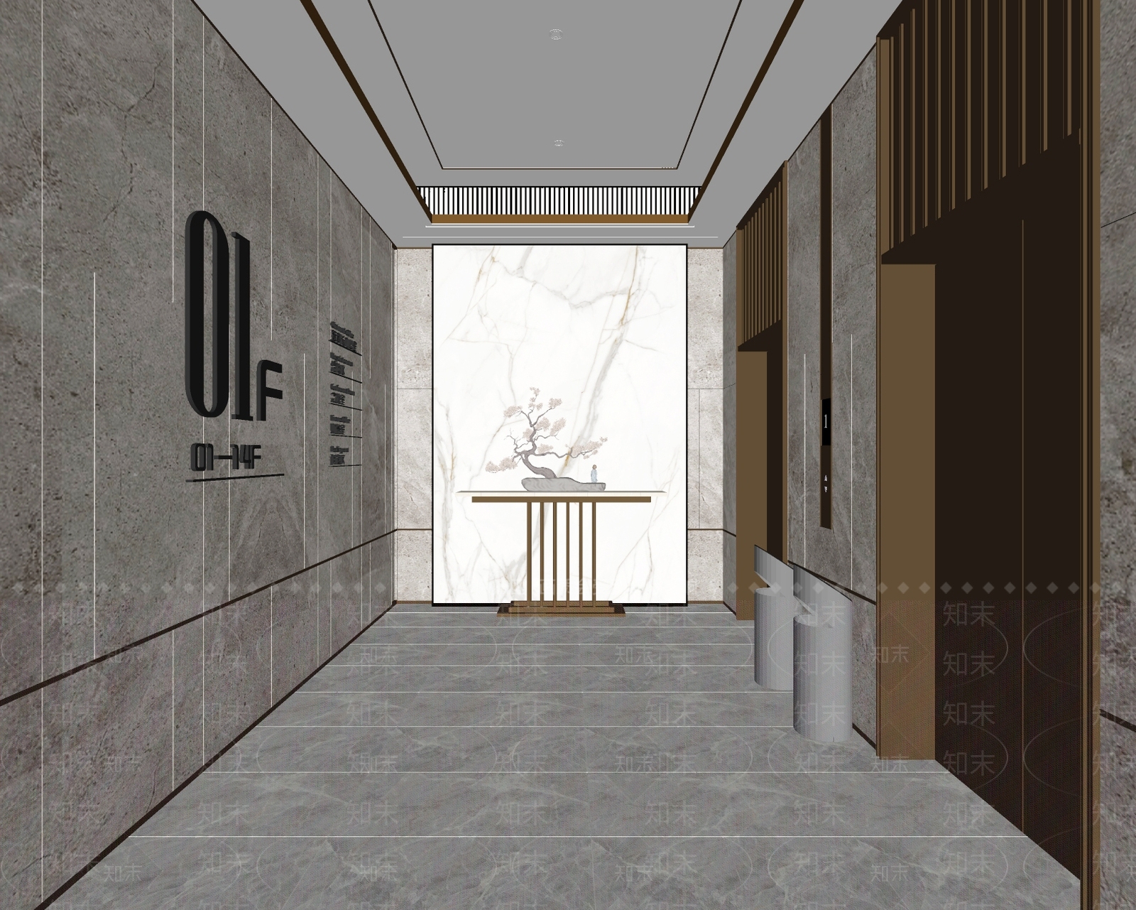 现代电梯厅SU模型下载【ID:1147673790】