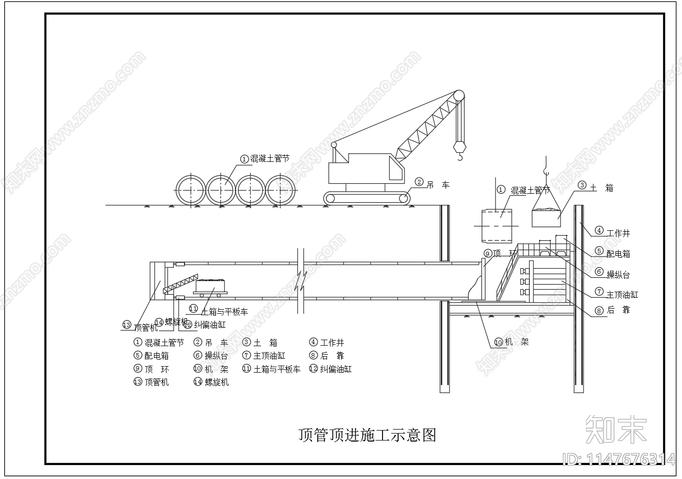 顶管施工设计图cad施工图下载【ID:1147676314】