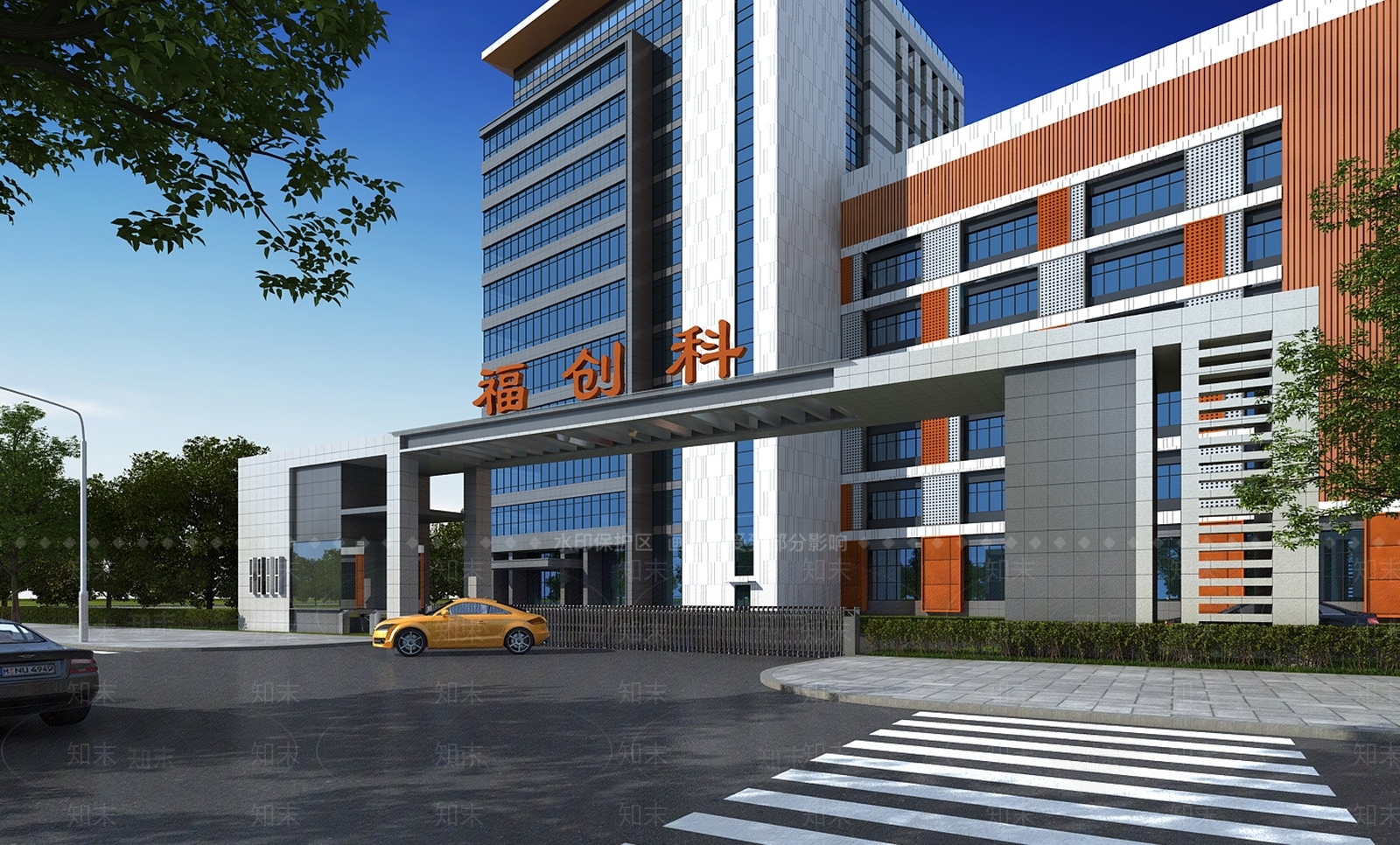 现代厂房入口大门3D模型下载【ID:1147676705】