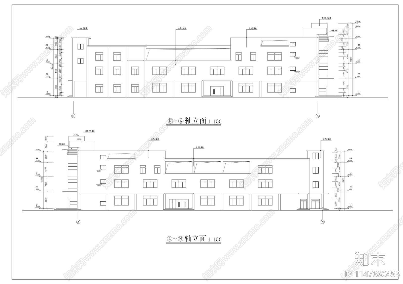 大型超市建筑cad施工图下载【ID:1147680455】