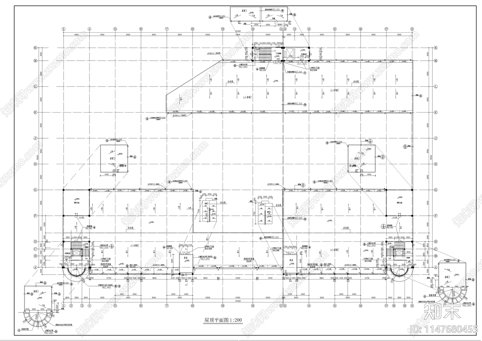 大型超市建筑cad施工图下载【ID:1147680455】