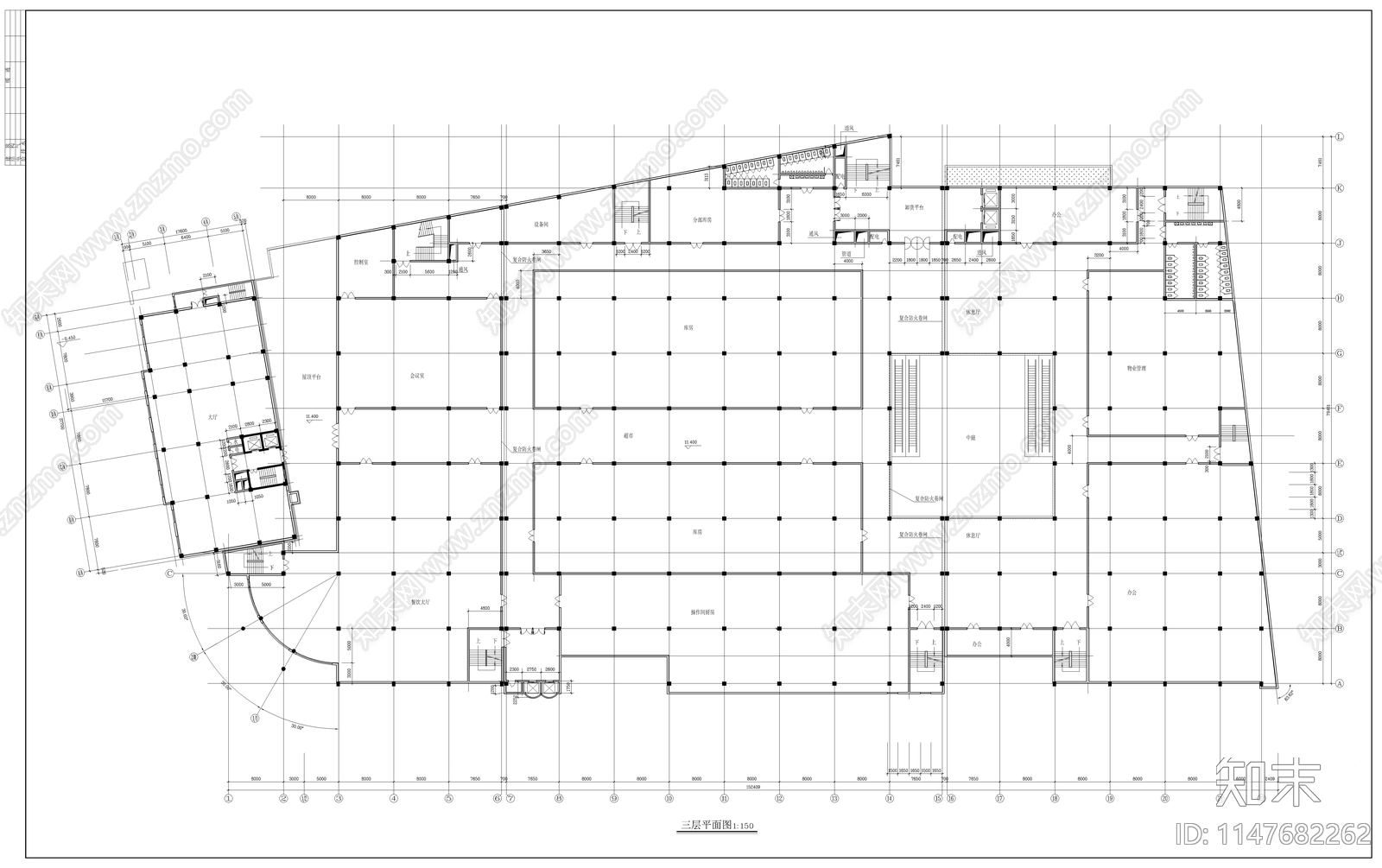 大型商场建筑cad施工图下载【ID:1147682262】