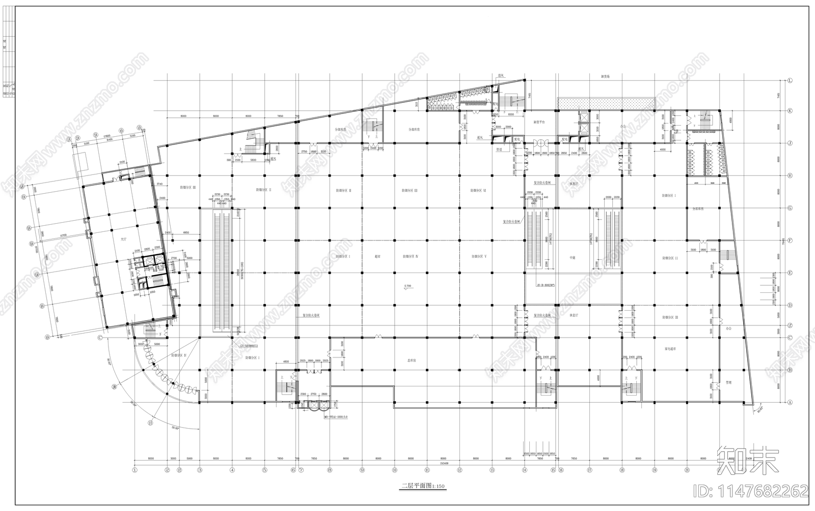 大型商场建筑cad施工图下载【ID:1147682262】