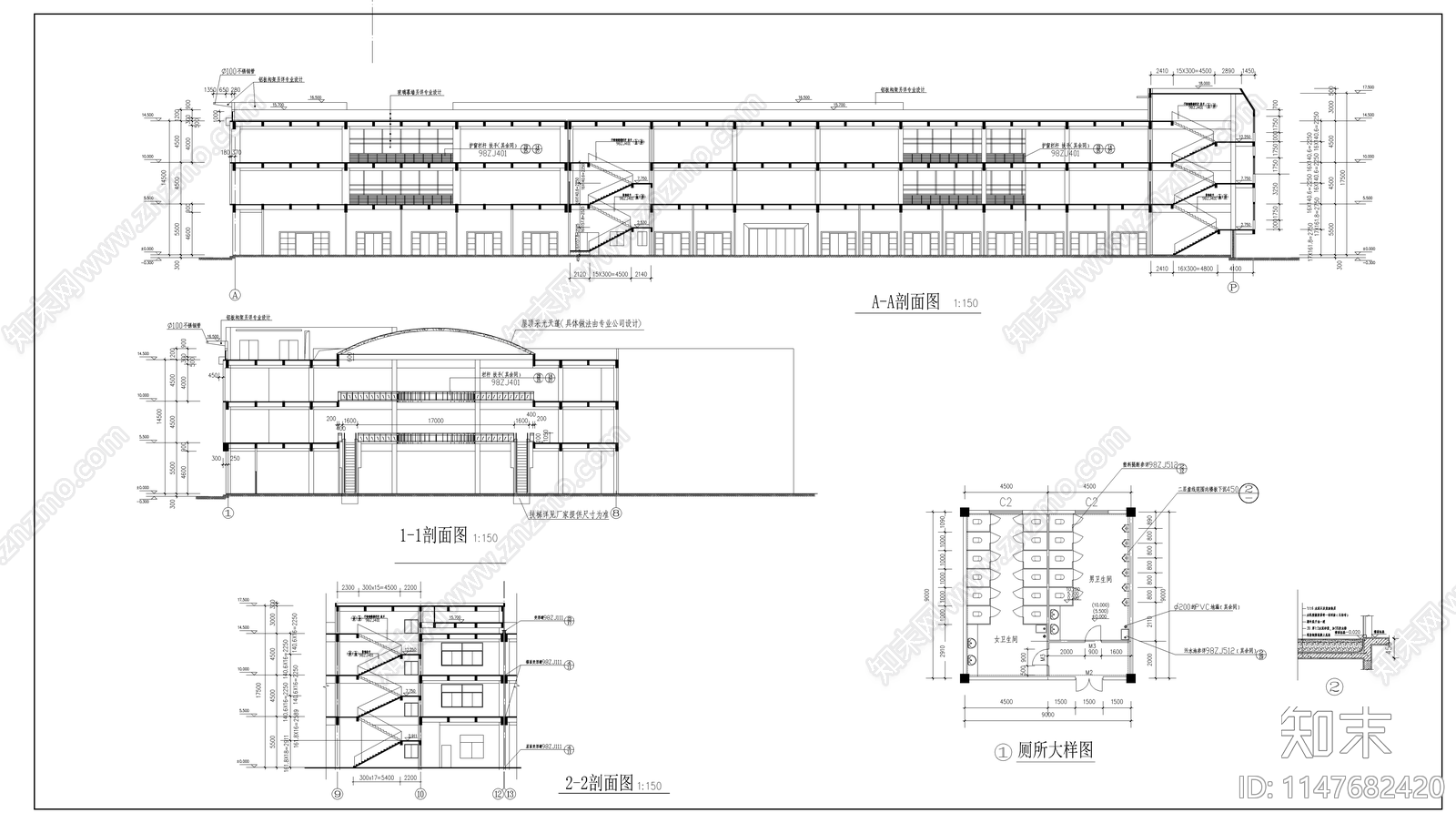 大型商场建筑cad施工图下载【ID:1147682420】