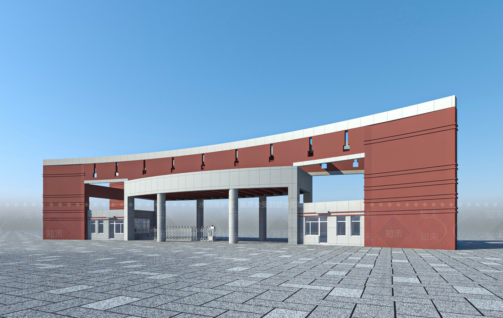 现代入口大门3D模型下载【ID:1147682509】