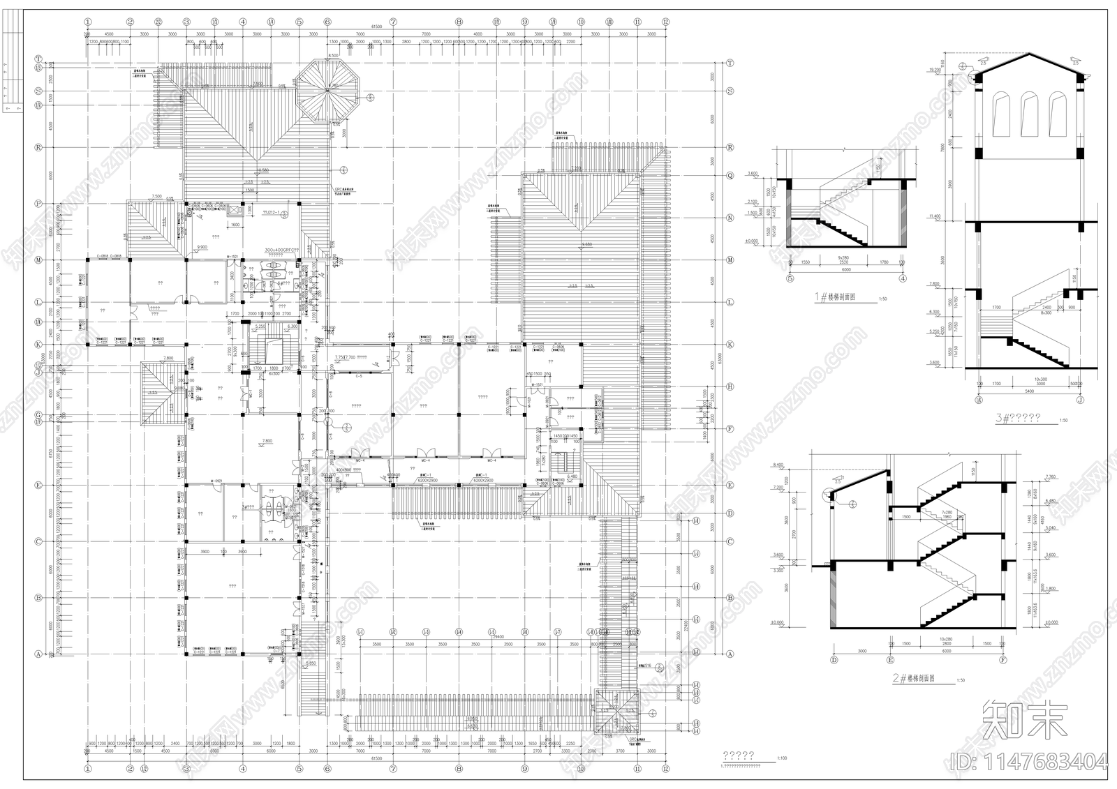 会所建筑cad施工图下载【ID:1147683404】