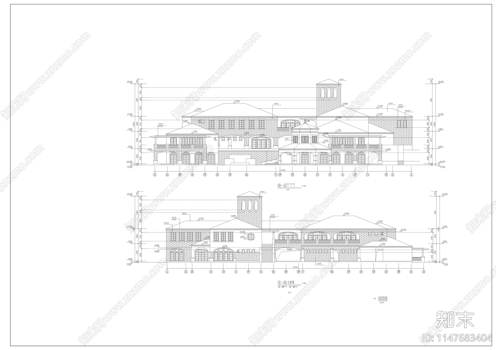 会所建筑cad施工图下载【ID:1147683404】