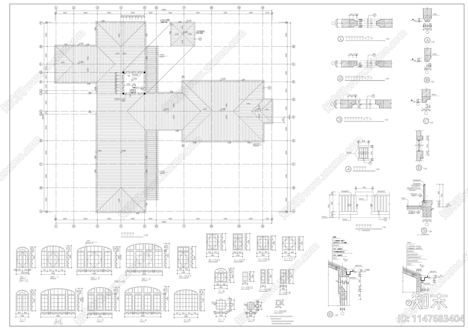 会所建筑cad施工图下载【ID:1147683404】