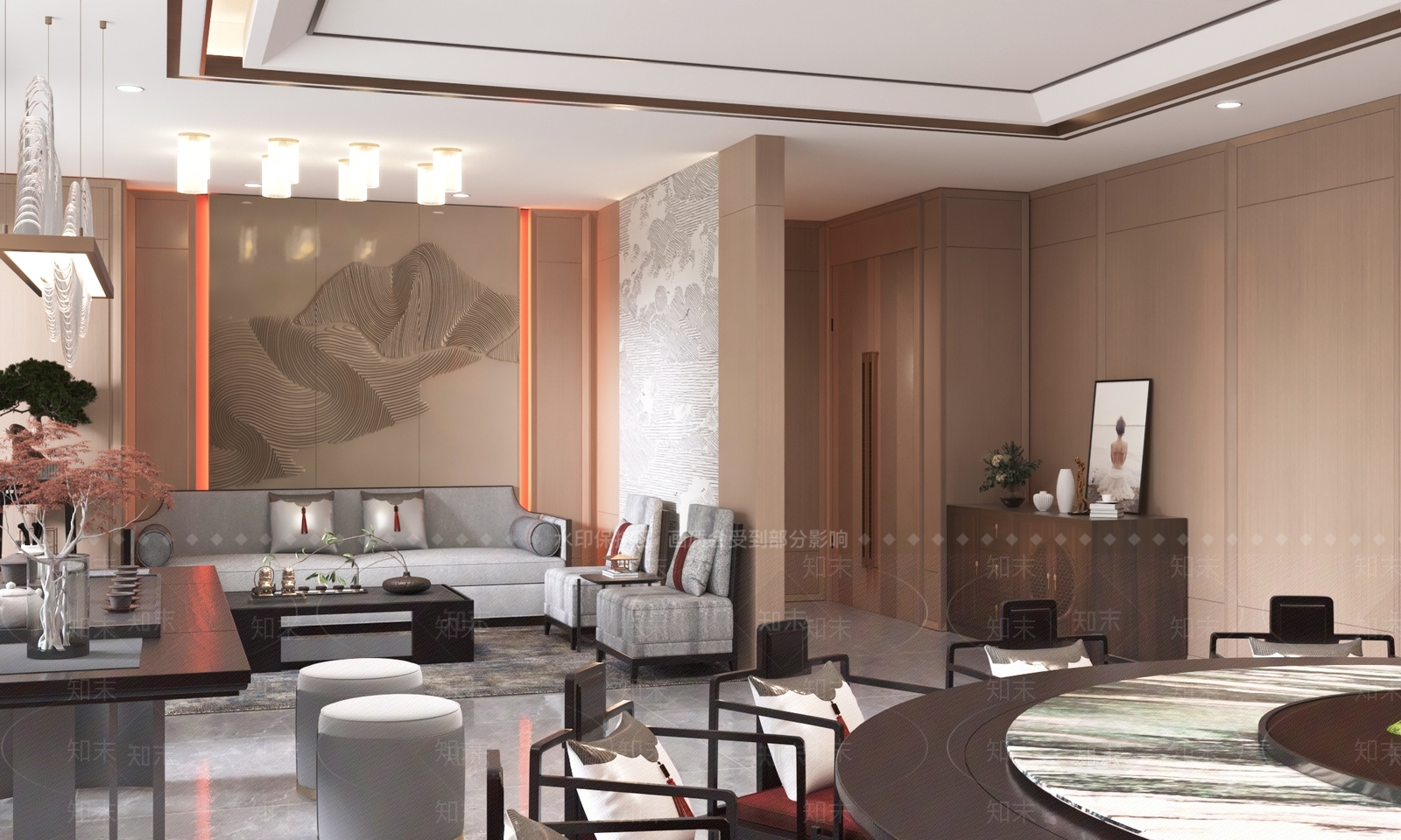 新中式茶馆3D模型下载【ID:1214100788】