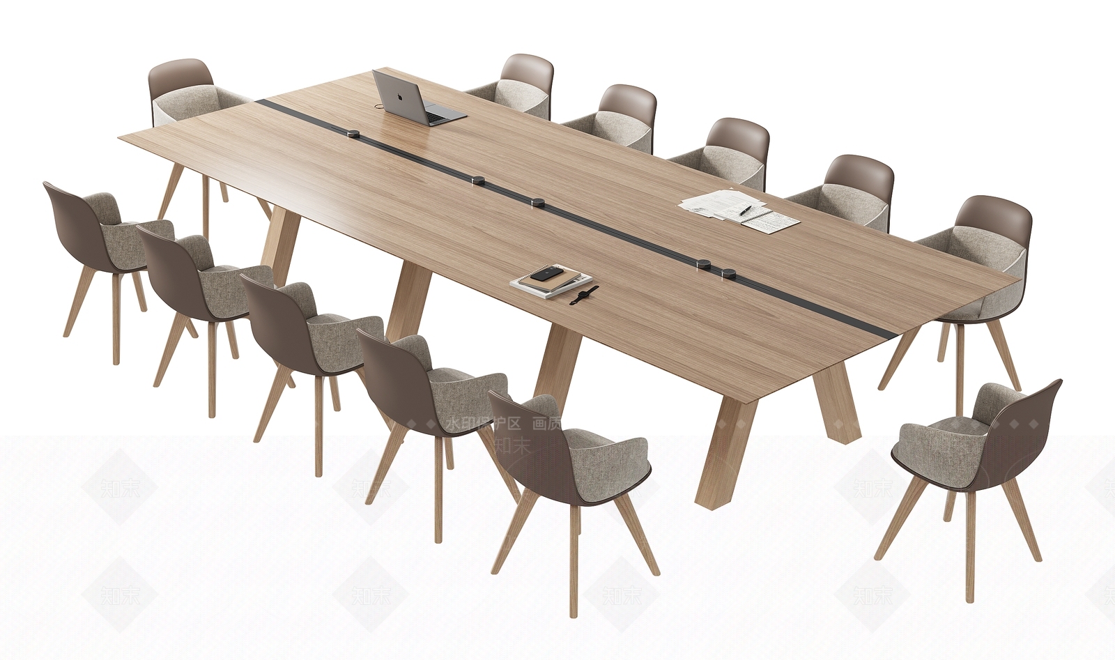 现代会议桌椅3D模型下载【ID:1147686781】