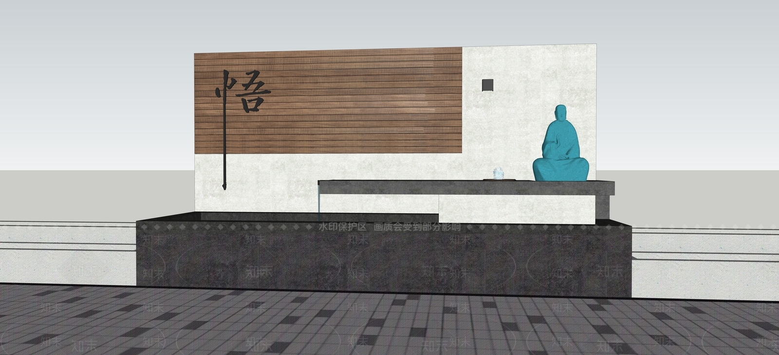 新中式景墙围墙SU模型下载【ID:1147692372】