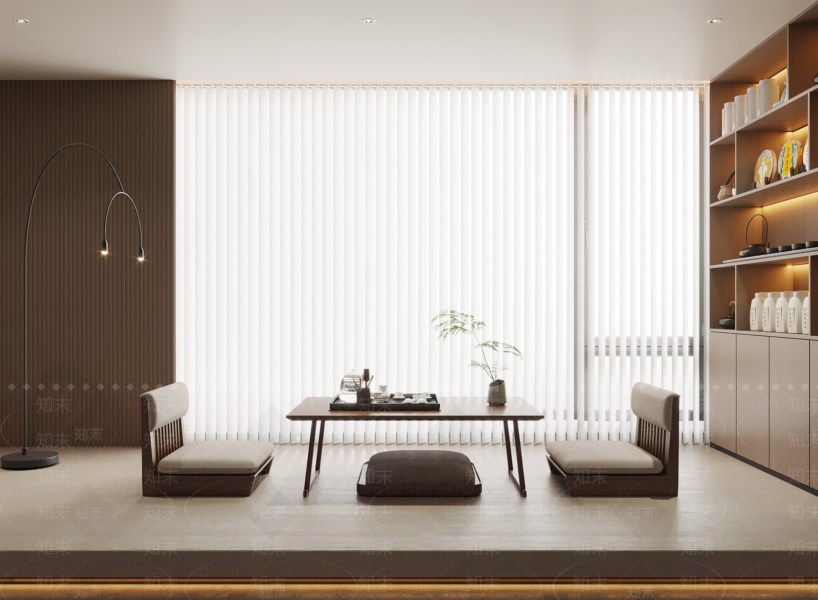 现代榻榻米茶室3D模型下载【ID:1147692135】