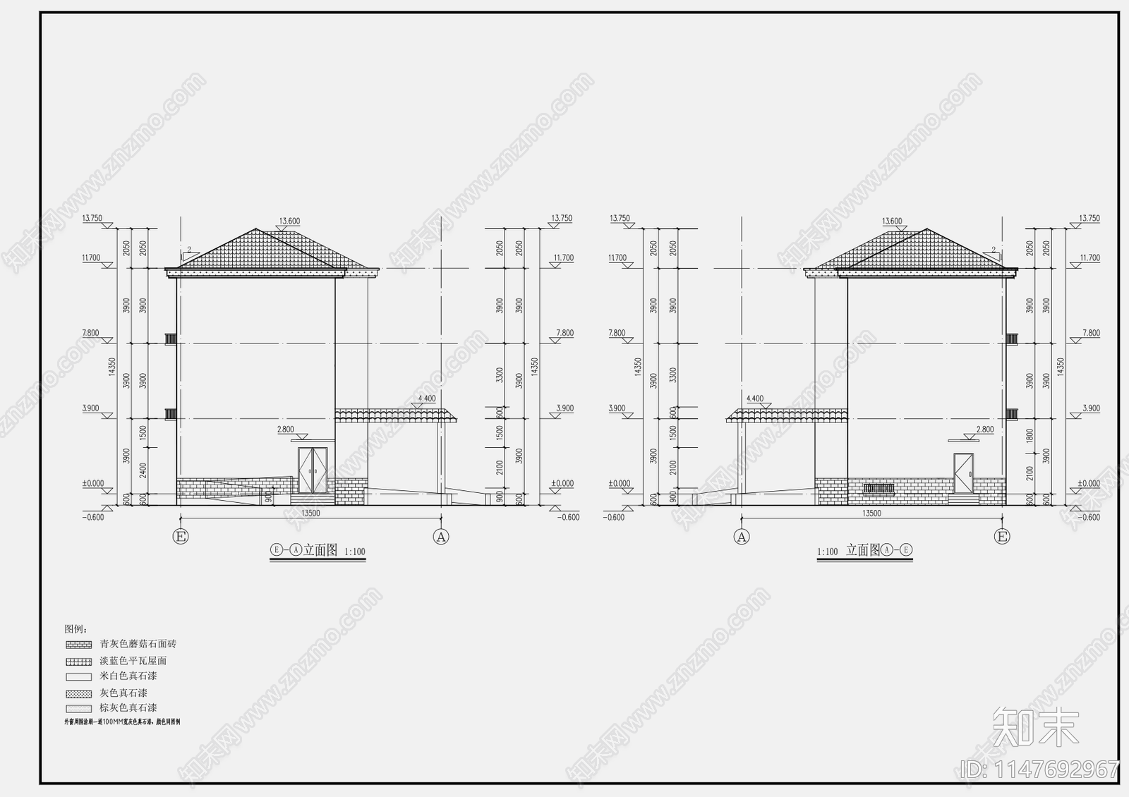 现代综合楼建筑cad施工图下载【ID:1147692967】