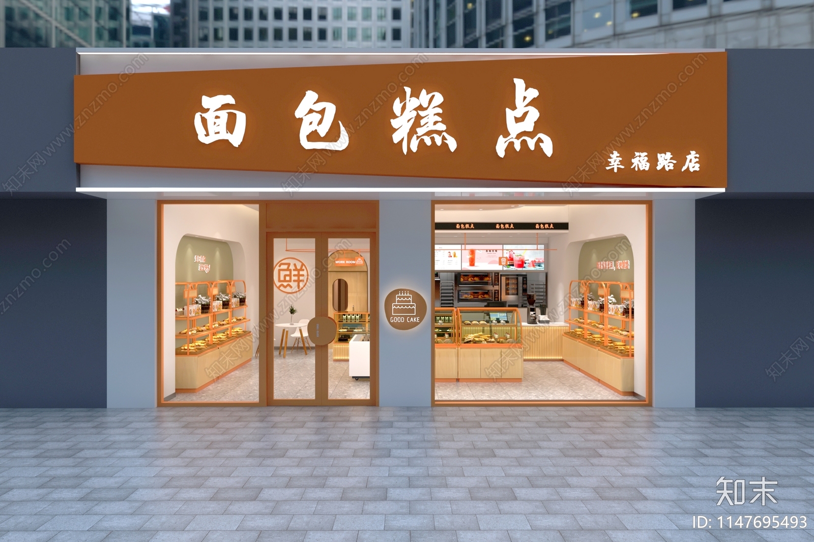 现代面包烘焙店3D模型下载【ID:1147695493】