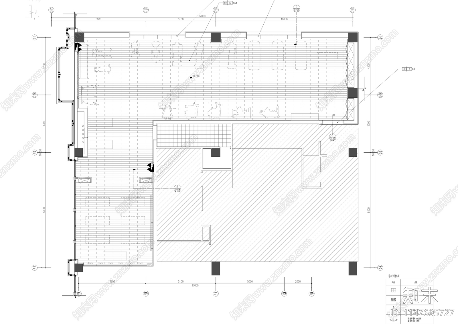 健身房室内cad施工图下载【ID:1147695727】
