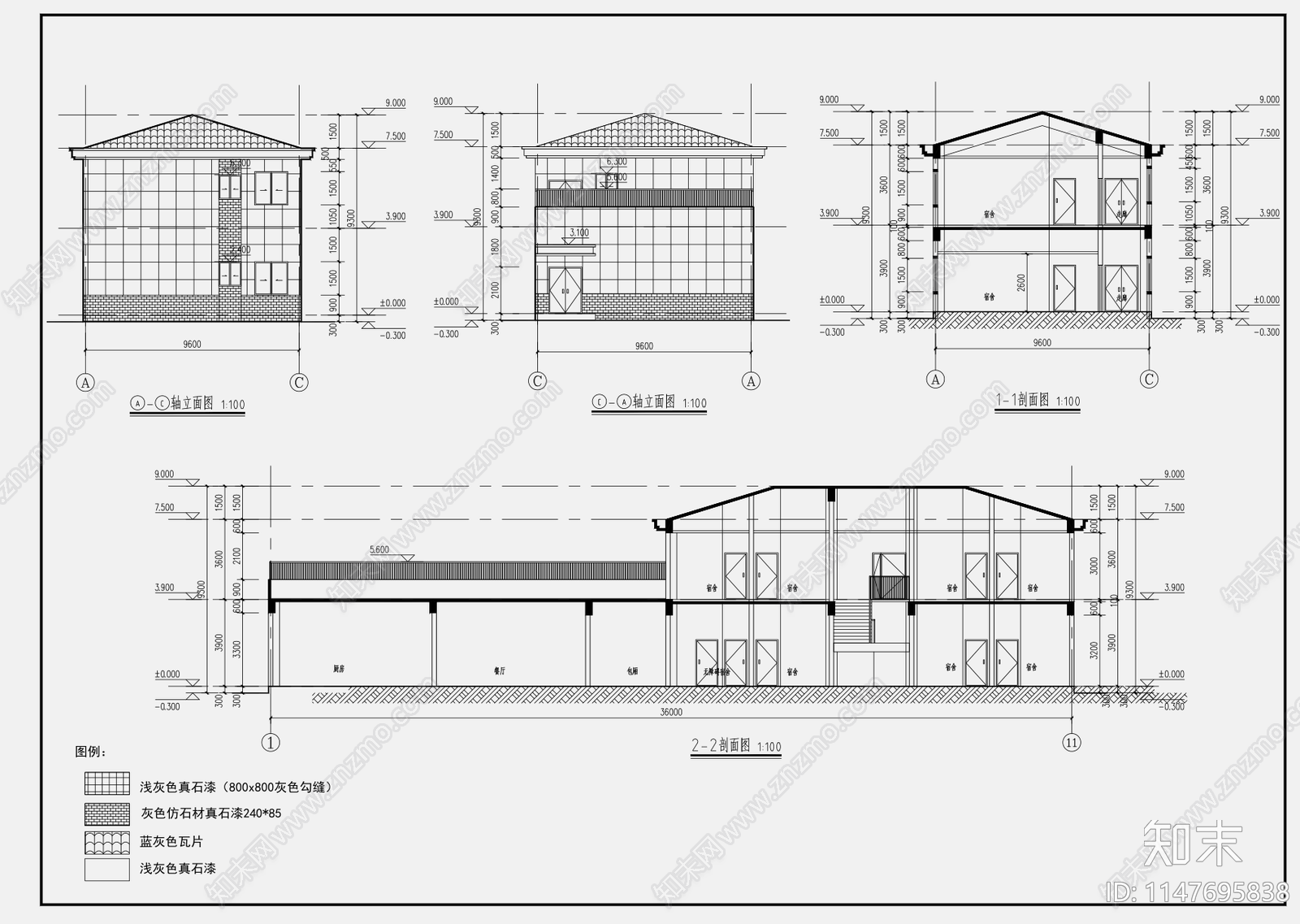 36X10M500平现代综合楼建筑cad施工图下载【ID:1147695838】