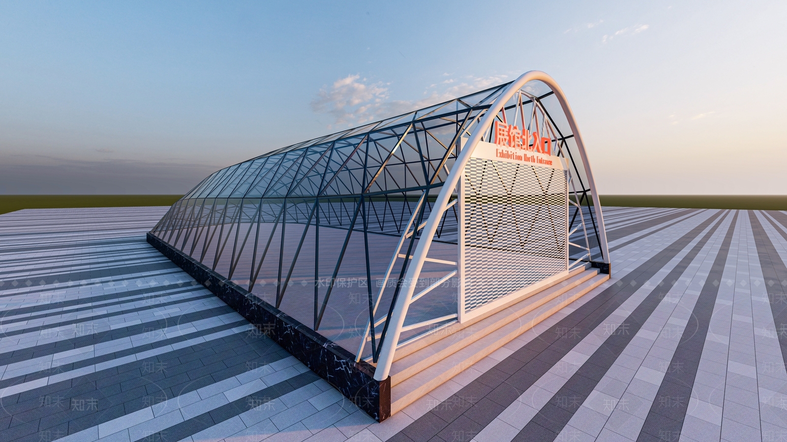 现代展馆入口SU模型下载【ID:1147696246】