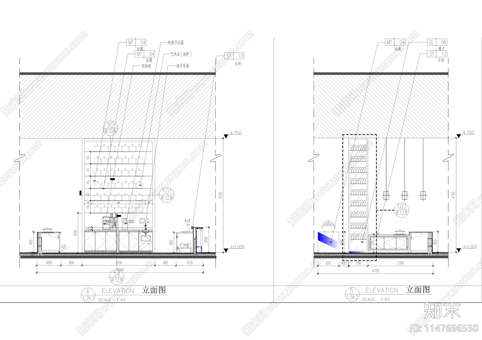 酒吧室内cad施工图下载【ID:1147696550】