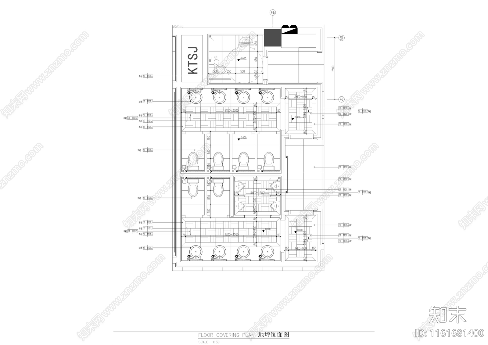 酒店卫生间cad施工图下载【ID:1161681400】