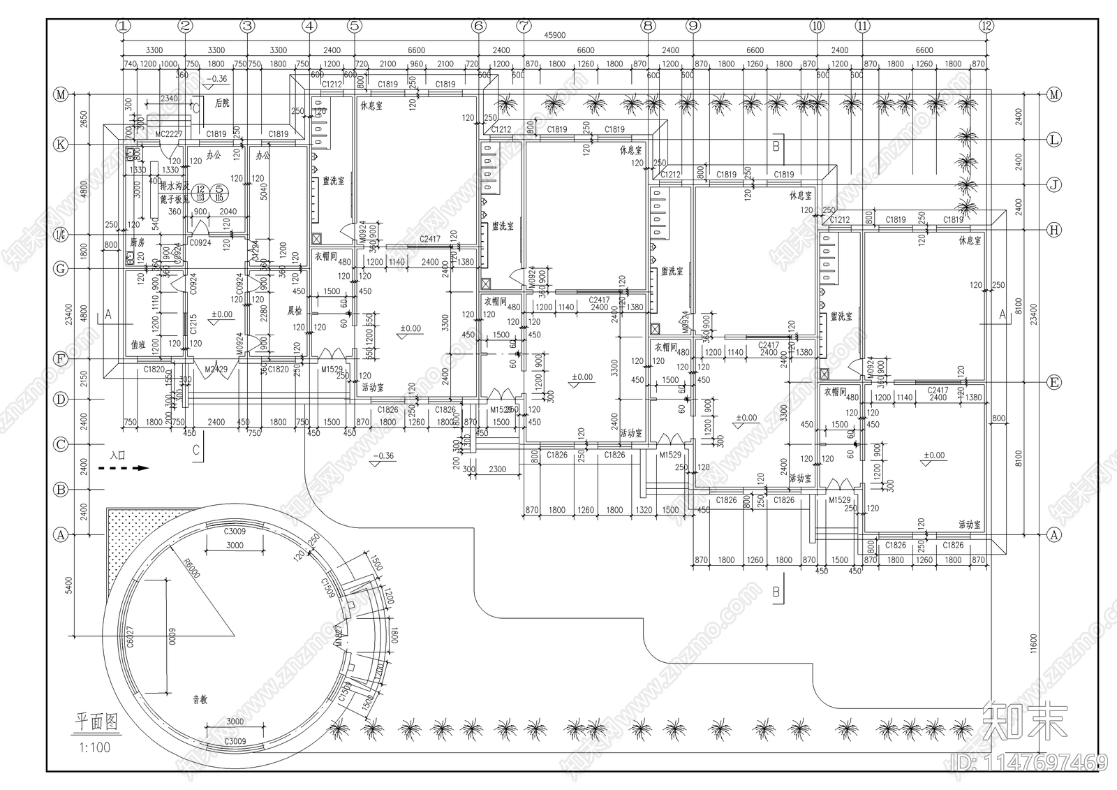 小型幼儿园建筑cad施工图下载【ID:1147697469】