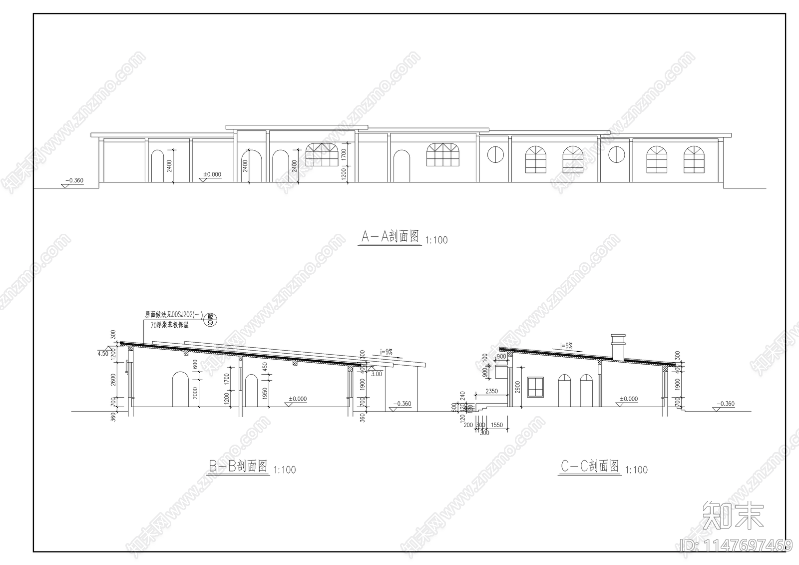 小型幼儿园建筑cad施工图下载【ID:1147697469】